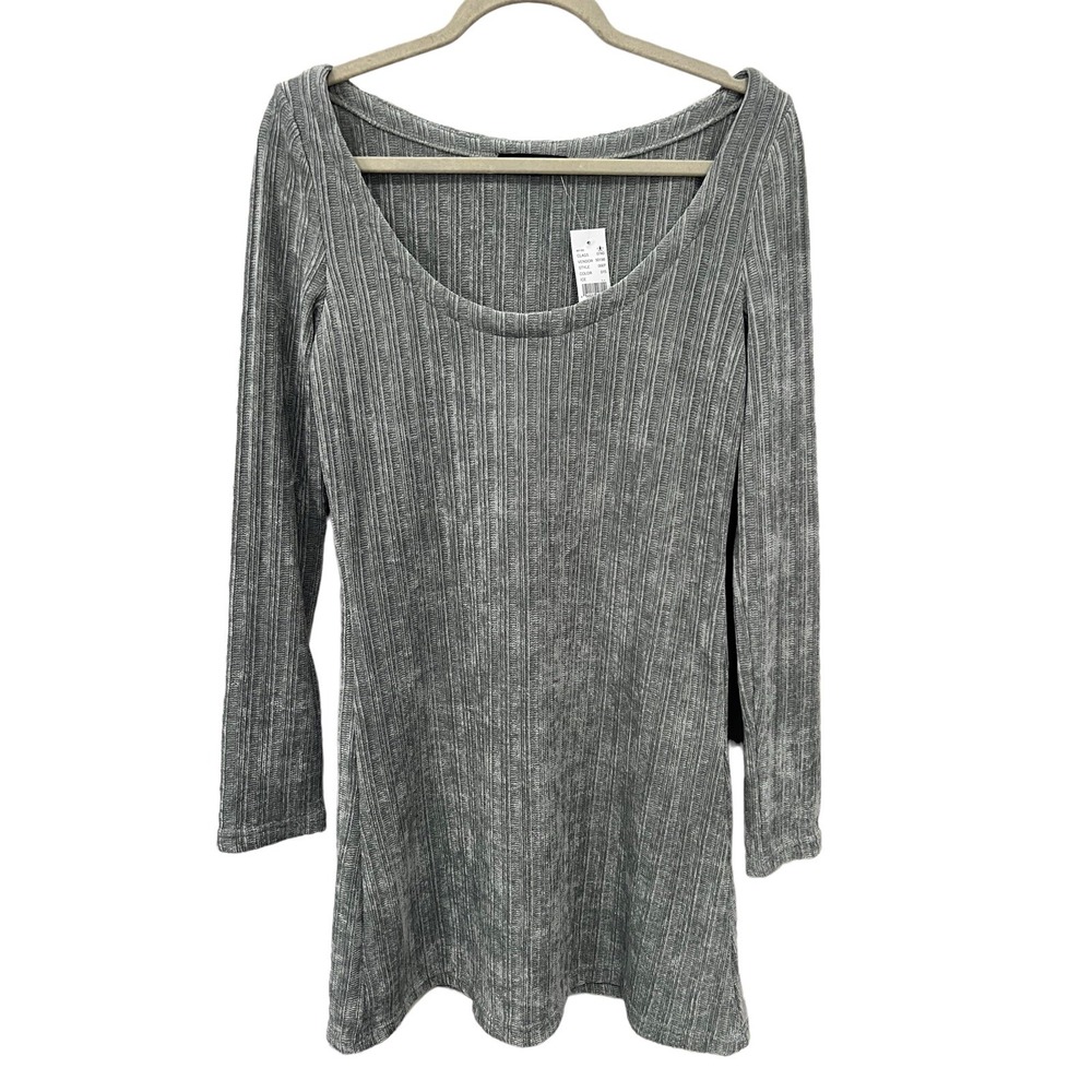 Kendall &‎ Kylie Sweater Womens M Gray Boat Neck Soft Nwt